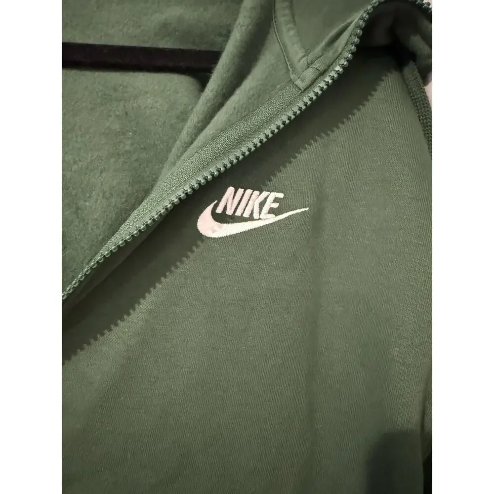 NWT Nike Sportswear Club Fleece Fir/Fir/White BV2645-323 Men's Zip Hoodie Size S